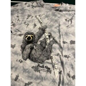 Men’s Tropic Joes Three Toed Sloth Tie Dye T-Shirt Tee XL Zoo Costa Rica Nature